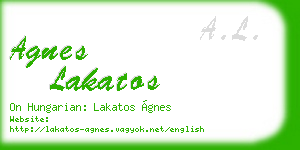 agnes lakatos business card